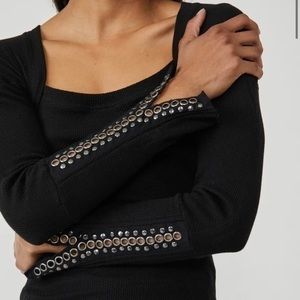 Free People A Little Unruly Black Top Size xs NWT